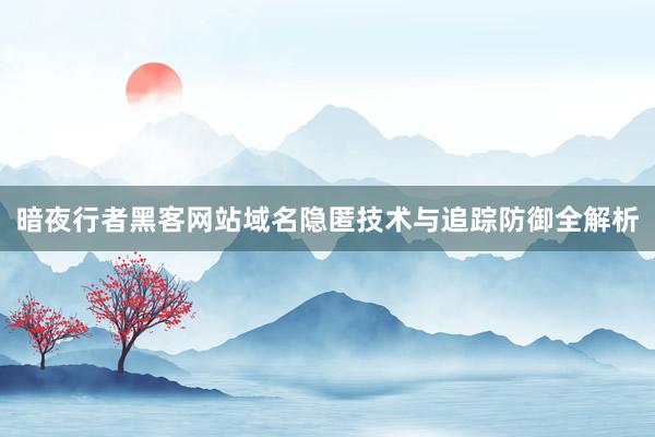 暗夜行者黑客网站域名隐匿技术与追踪防御全解析