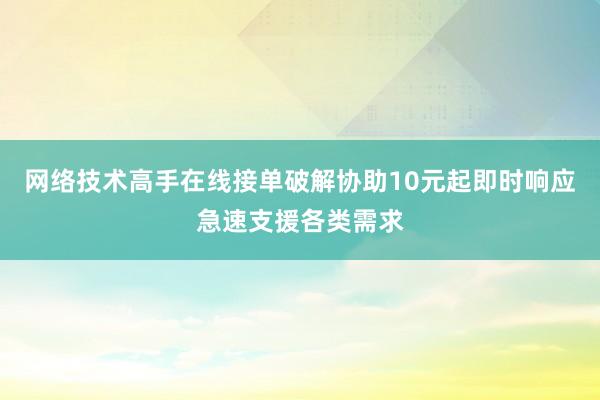网络技术高手在线接单破解协助10元起即时响应急速支援各类需求