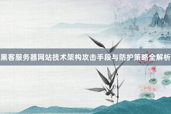 黑客服务器网站技术架构攻击手段与防护策略全解析